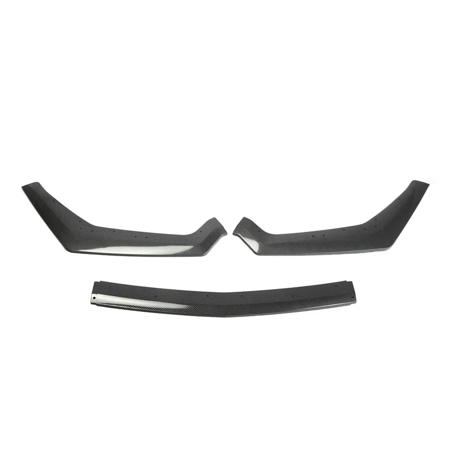 Frontstoßstange Für Ford Für Mustang GT 2018 2019 2020 Auto Vorderen Stoßfänger Lip Spoiler Körper Kit 3-Stück Schwarz Canard Splitter Diffusor Auto Zubehör Auto-Frontspoiler(Carbon Look) von KIRYU