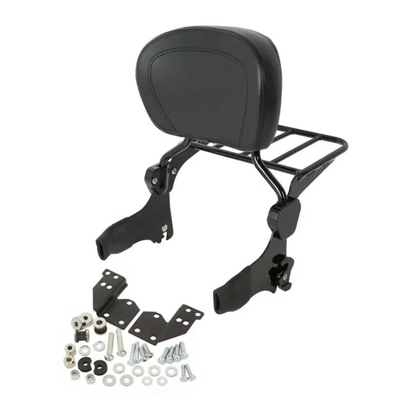 Gepäck Rack Motorrad Sissy Bar Gepäckträger Docking Kit Für Road Für King Für Street Für Glide Für Electra Classic Für FLHT Für FLHX Für Touring 97–08 Motorrad Gepäckträger(Schwarz) von KIRYU