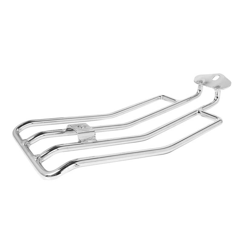 Gepäck Rack Schwarz/Chrom Motorrad Hinten Solo Sitz Gepäckträger Träger Unterstützung Regal Für Sportster Motorrad Gepäckträger(Long Chrome) von KIRYU