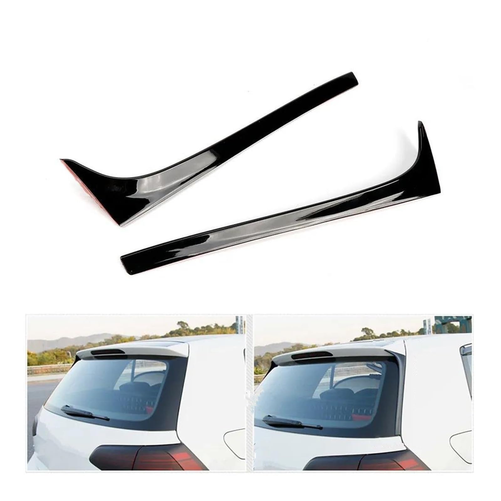 Heckflügel 2PCS Für VW Für Golf 7 Für MK7 2014-2018 ABS Helle Schwarz Auto Heckscheibe Spoiler Seite Flügel Spoiler Wing von KIRYU