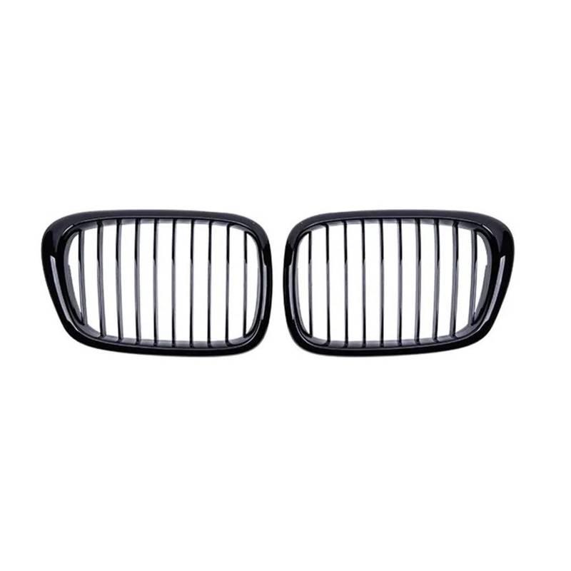 Kühlergrill Auto-Fronthaubengrill Nierengitter Renngrill Für E39 5er-Serie 525 528 Schwarz Glänzender Kühlergrill 1999 2000 2001 2002 2003 Grill(Gloss Black) von KIRYU