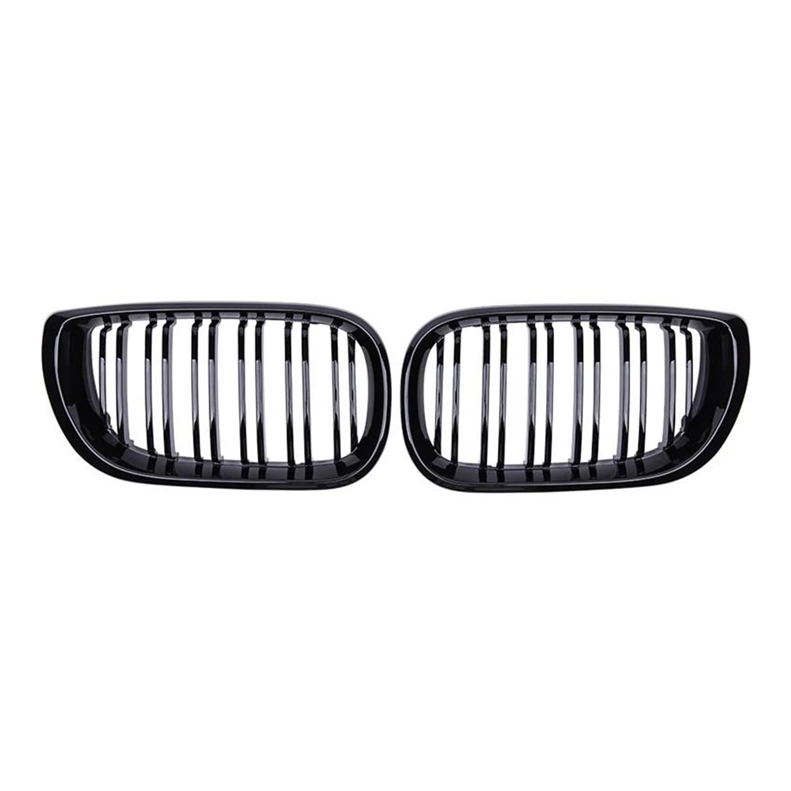 Kühlergrill Auto-Frontstoßstangengitter Renngrill Nieren-Doppelliniengitter Für 3er E46 4-Türer 2002 2003 2004 2005 Schwarz Glänzender Kühlergrill Grill von KIRYU