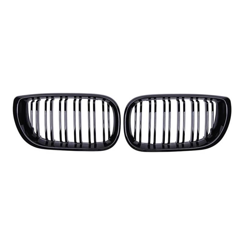 Kühlergrill Auto-Frontstoßstangengitter Renngrill Nieren-Doppelliniengitter Für 3er E46 4-Türer 2002 2003 2004 2005 Schwarz Glänzender Kühlergrill Grill von KIRYU