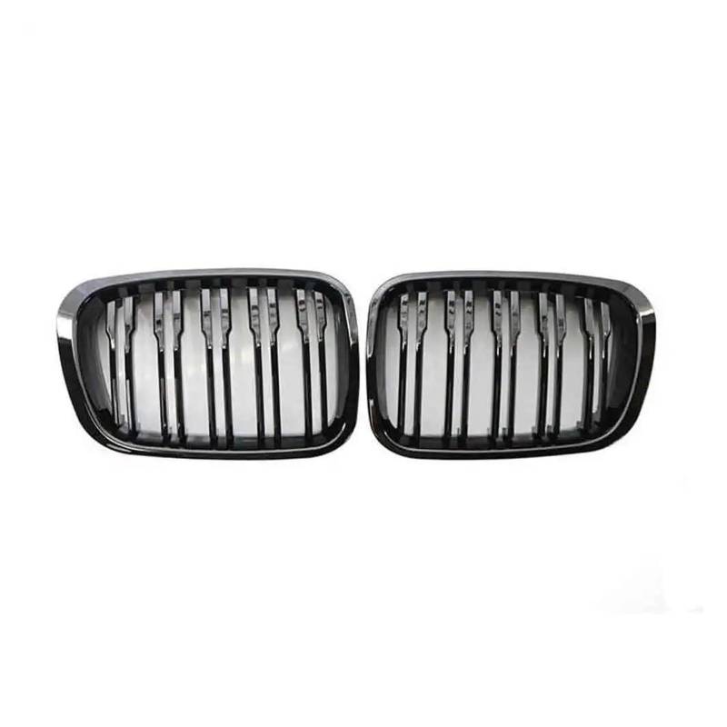 Kühlergrill Auto-Styling Für E46 4 Türen 1998 1999 2000 2001 Doppellinien-Stil Glänzend Schwarzer Frontnierengrill Lamellengrill Grill(Gloss Black) von KIRYU