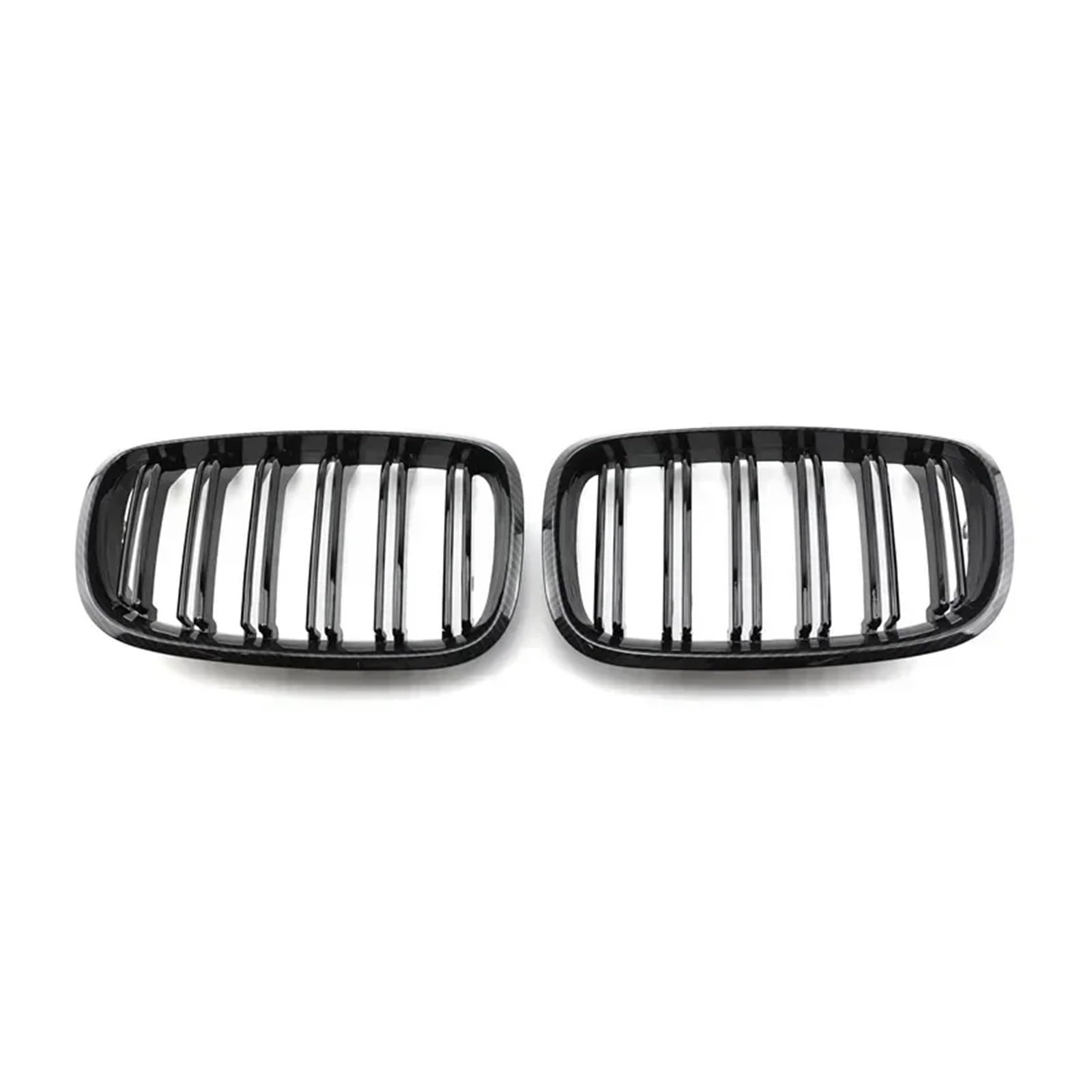 Kühlergrill Autozubehör Glanzschwarz Carbon Style Front Nieren Doppellamellen Grill Grille Für X5 E70 2007-2013 X6 E71 E72 2008-2014 Grill(Black Carbon) von KIRYU