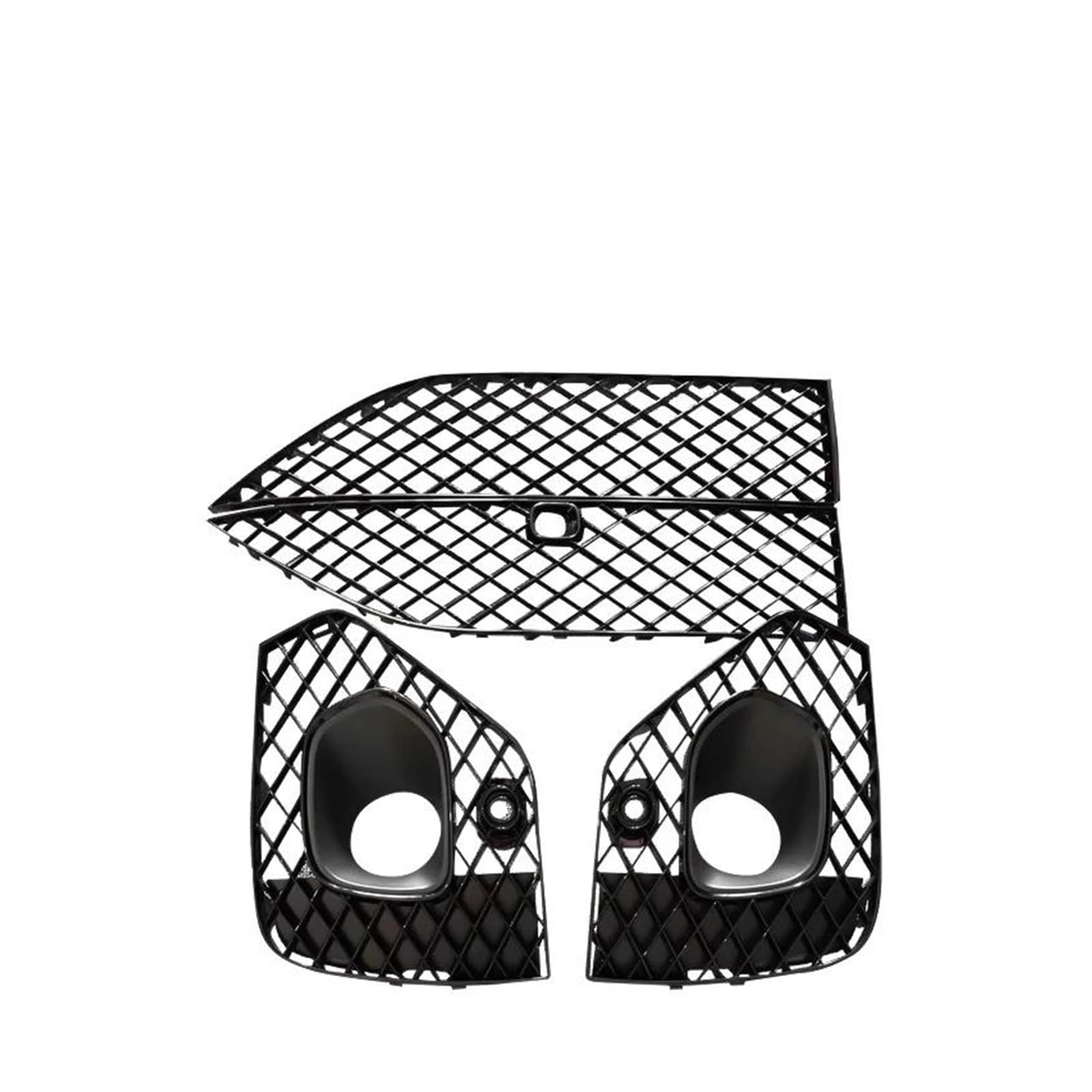 Kühlergrill Frontstoßstangengrill Kühlergrill Mit Acc 36A807675L 36A807676E Silber Schwarz Auto-Styling Für Bentley Für Bentayga 2021-2022 Grill(Black Acc 4pcs) von KIRYU