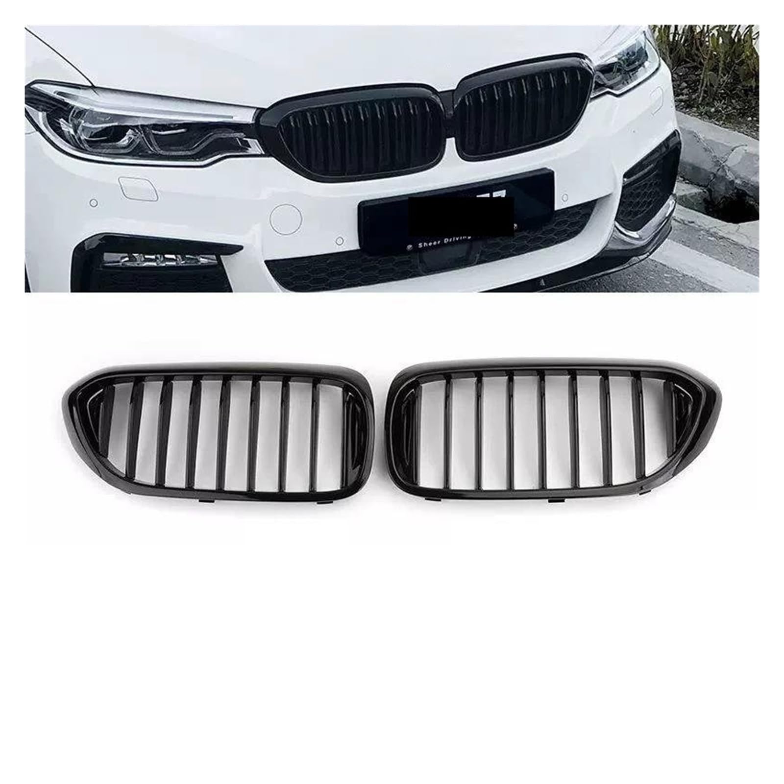 Kühlergrill Für 5 Series 2017 2018 2019 2020 G30 M5 Zubehör Front Auto Kühlergrill Nieren Grills Grill(GB Single Slat) von KIRYU