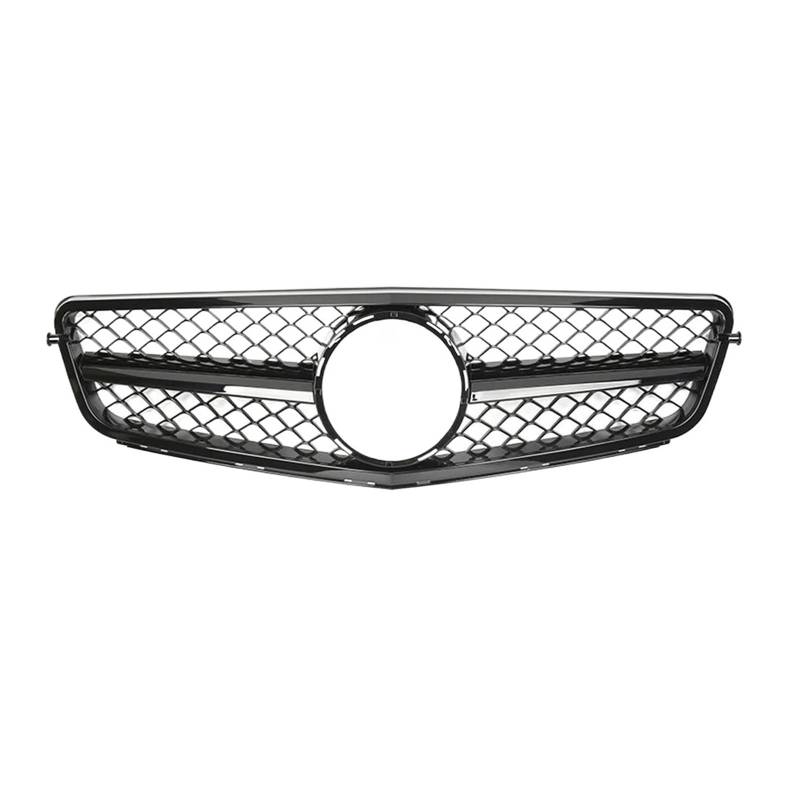 Kühlergrill Für Benz C W204 C43 2008-2014 C180 C200 C250 C300 Für AMG GT Diamant Tuning Front Stoßstange Kühlergrill Haube Grill Grill(A-Glossy Black) von KIRYU