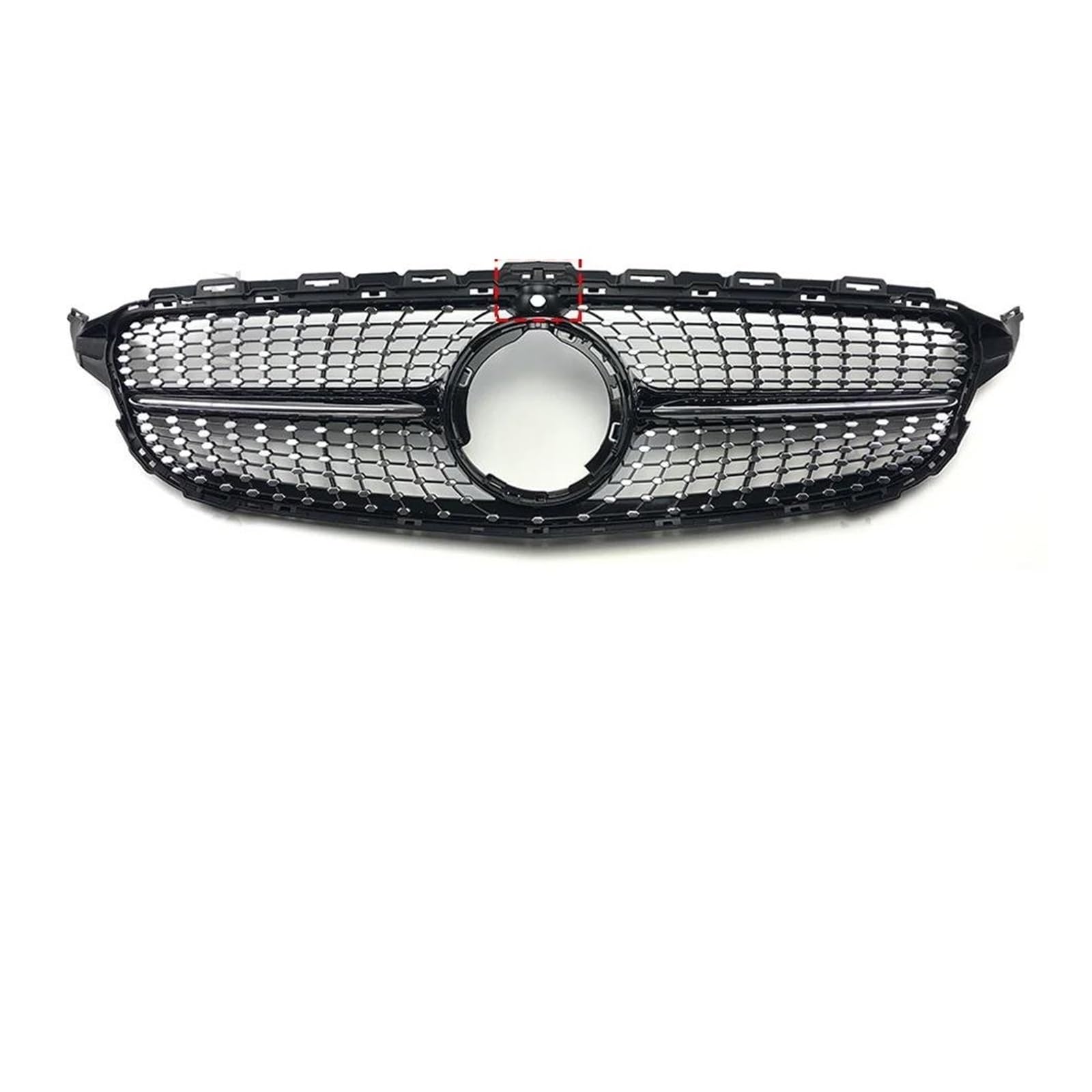 Kühlergrill Für Benz C W205 C205 S205 2014-2021 C180 C200 C250 C260 C300 Frontgrill Racing Grill Diamant Stil Mesh Grill(C 19-21 Black) von KIRYU