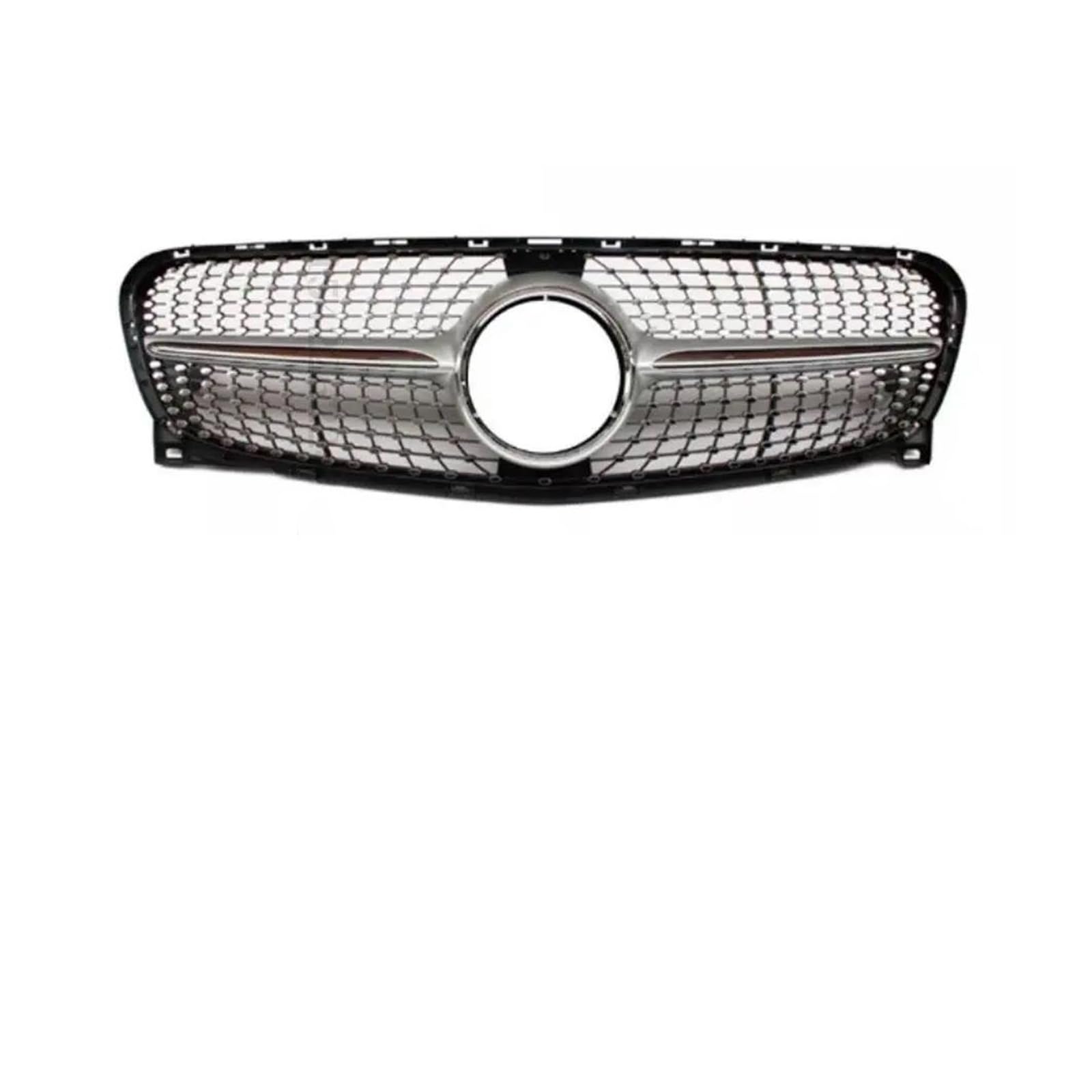 Kühlergrill Für Benz Für GLA X156 2014-2019 Kühlergrill Racing Stoßstange Grill Sport Modifikation Mittelhaube Mesh Dekoration Ersatz Grill(14-16 D Silver) von KIRYU