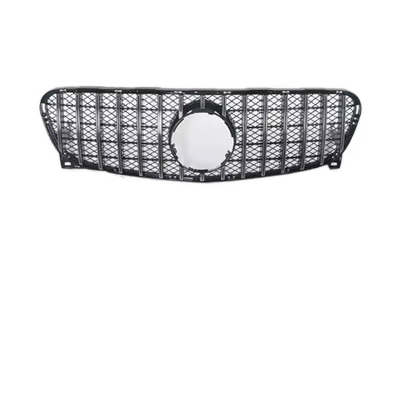 Kühlergrill Für Benz Für GLA X156 2014-2019 Kühlergrill Racing Stoßstange Grill Sport Modifikation Mittelhaube Mesh Dekoration Ersatz Grill(14-16 G Silver) von KIRYU