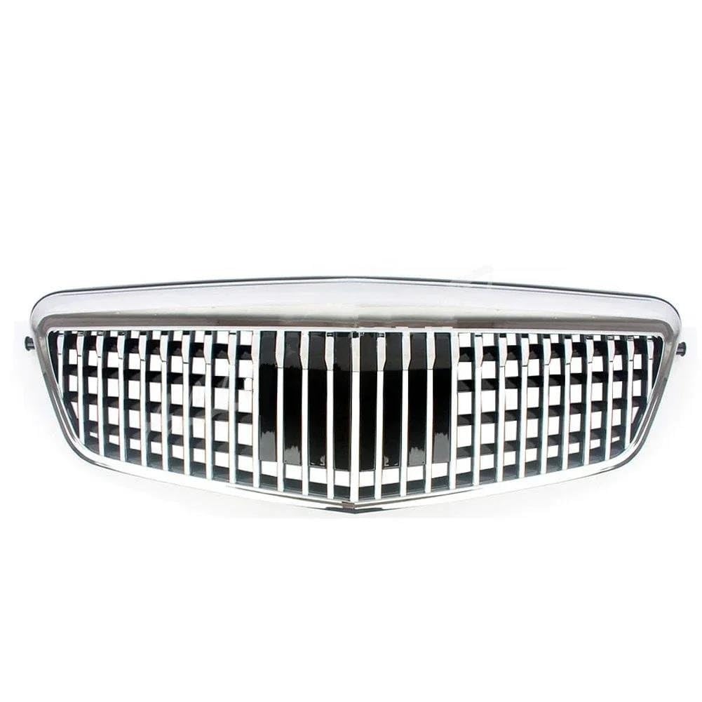 Kühlergrill Für Benz W212 Für E-Klasse 2009-2013 Für Maybach Style Front Racing Facelift Stoßstangengrill Obere Kühlergrillabdeckung Grill(Chrom) von KIRYU