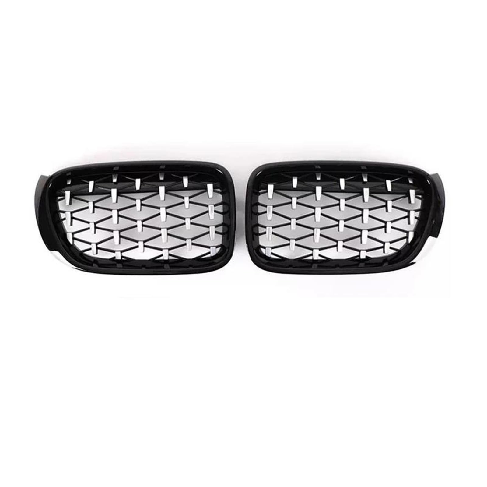 Kühlergrill Für F25 X3 2011-2014 X4 F26 14-18 Auto-Tuning-Teile Front Glanz Schwarz Sport Nieren Grill Diamant Grille Grill(14-18 GB Silver) von KIRYU