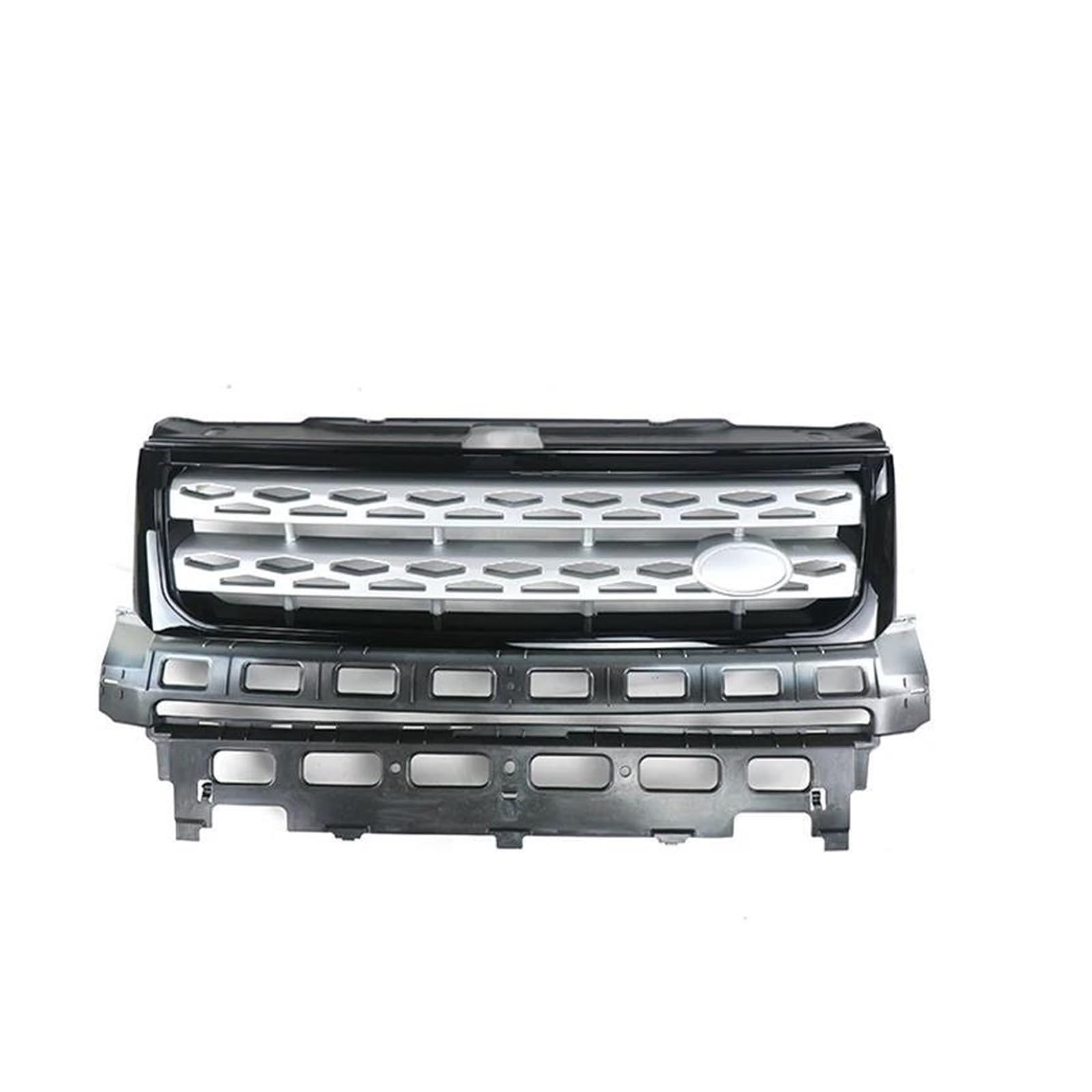 Kühlergrill Für Land Für Rover Für Freelander 2 LR2 2010 2011 2012 2013 2014 2015 2016 Autozubehör ABS Frontgrill Stoßfänger Mesh Grill Grill(Black Silver Black) von KIRYU