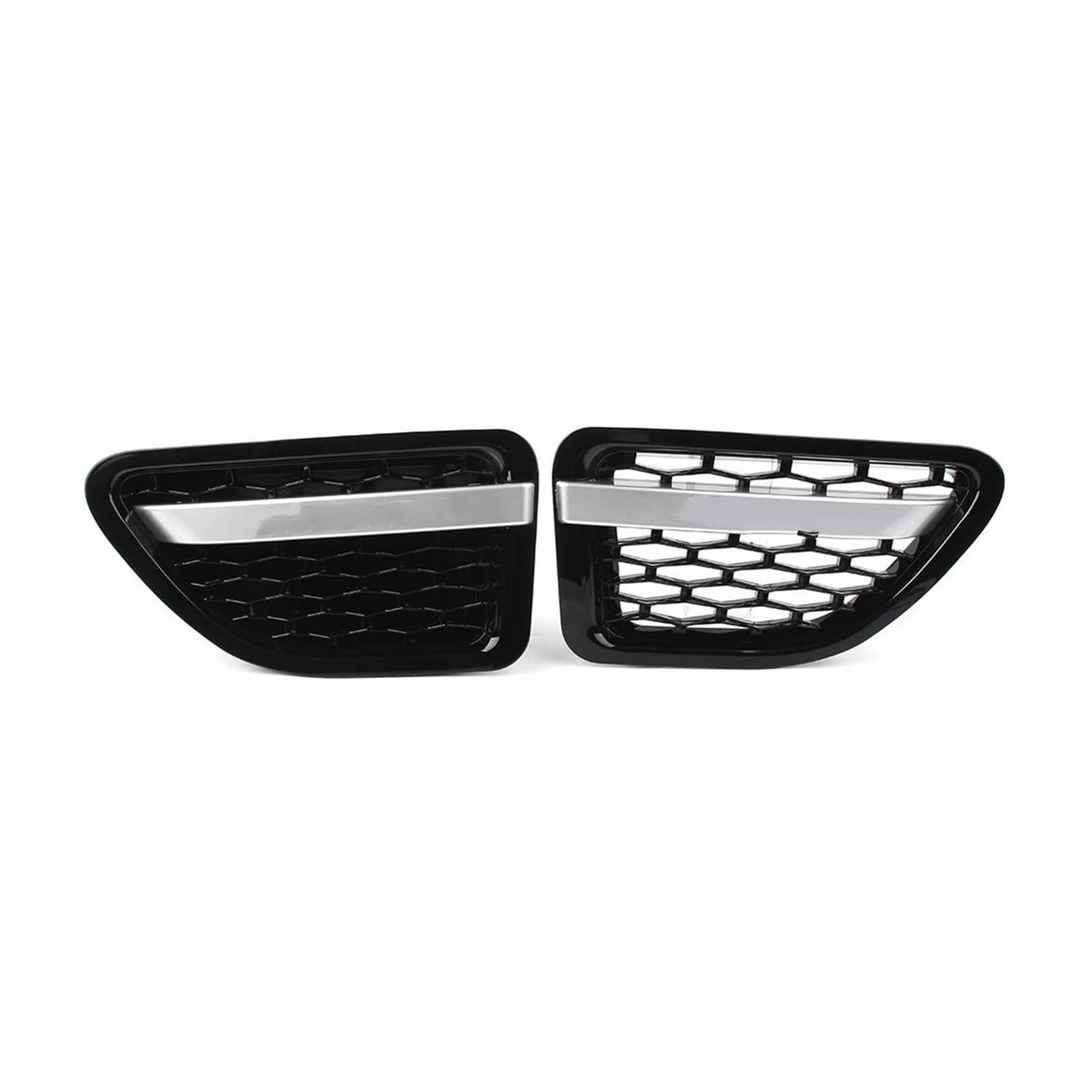 Kühlergrill Für Land Für Rover Für Range Für Rover Für Sport 2005 2006 2007 2008 2009 Front Side Fender Air Vent Grille Autozubehör Grill(Black Black Silver) von KIRYU