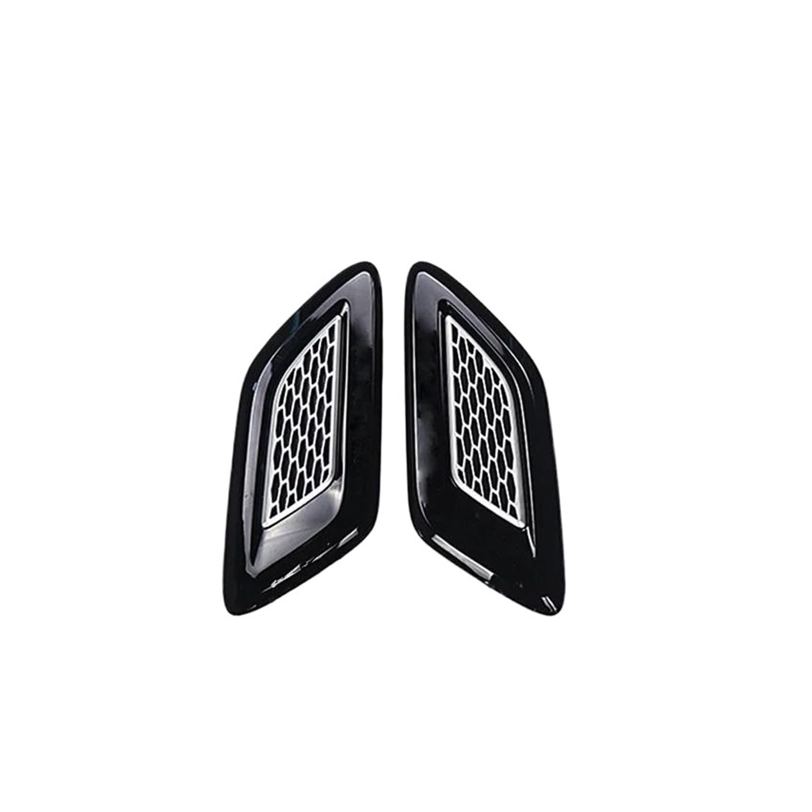 Kühlergrill Für Land Für Rover Für Range Für Rover Für Sport L494 2014 2015 2016 2017 ABS Ersatzteile Autohaube Entlüftungsauslass Flügelverkleidung Grill(Black Silver 2pcs) von KIRYU