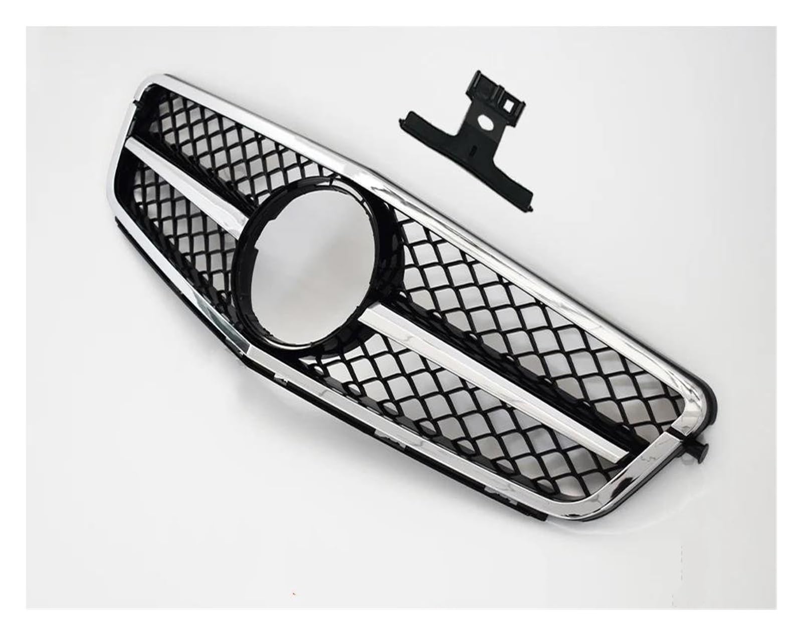 Kühlergrill Für W204 C204 S204 C43 Für Benz C 2007-2014 Für AMG GT R Diamond Style Grid Tuning Zubehör Fronteinlassgitter Stoßstangengrill Grill(A Full Silvery) von KIRYU