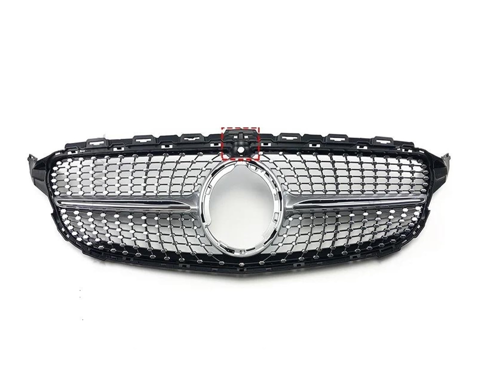 Kühlergrill Für W205 Für Benz C C205 S205 2014-2021 Facelift Sport Front Hood Grille Racing Stoßstange Grill Diamond Style Mesh Tuning Grill(19-21S with Cam) von KIRYU