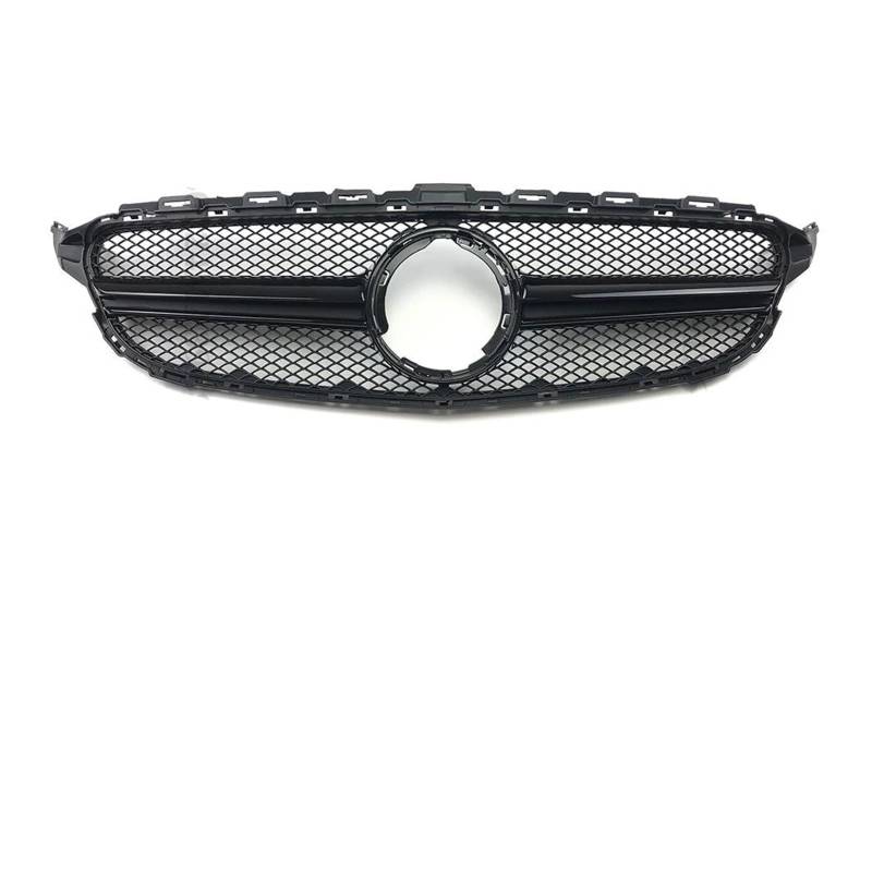 Kühlergrill Zierleiste Für Benz C Für W205 C205 S205 2014-2021 Für AMG Für GTR GT Diamant-Frontgrill Racing Einlasshaube Grill Center Mesh Grill(19-21 A Black) von KIRYU