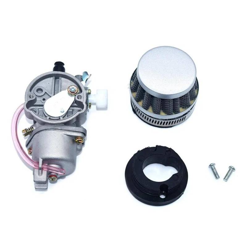 Motorrad Vergaser Für 47cc 49cc Vergaser mit 44mm Luftfilter Mini Motor Dirt Pit Pocket Bike ATV Quad Go Kart Tuningvergaser(Silber) von KIRYU