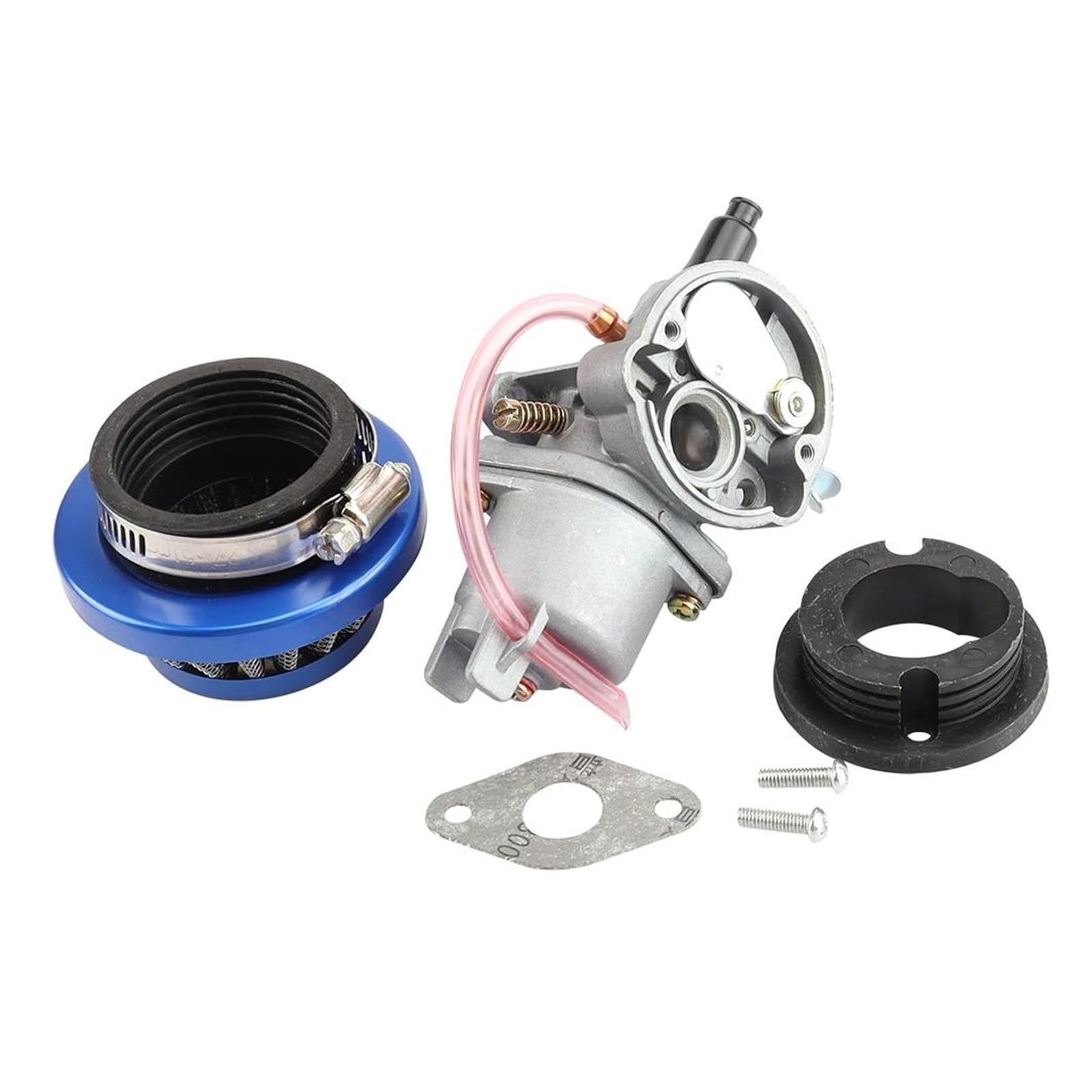 Motorrad Vergaser Vergaser Pocket Bike 44mm Luftfilter 47cc 49cc Motor Carb Mit Stahl Für 2 Hub Mini Moto Quad ATV Dirt Bike Go Kart Buggy Tuningvergaser(Carburetor Kit) von KIRYU