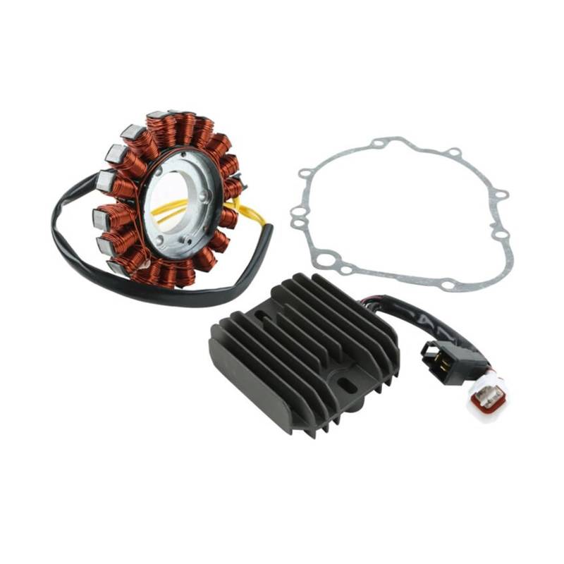 Statorspule Magneto Für Suzuki GSXR600 GSXR750 GSX-R600 Für GSX-R 750 2006-2018 2019 2020 2021 2022 Motorrad Stator Spule Regler Gleichrichter Dichtung Motorrad-Statorspule(1 Set.) von KIRYU