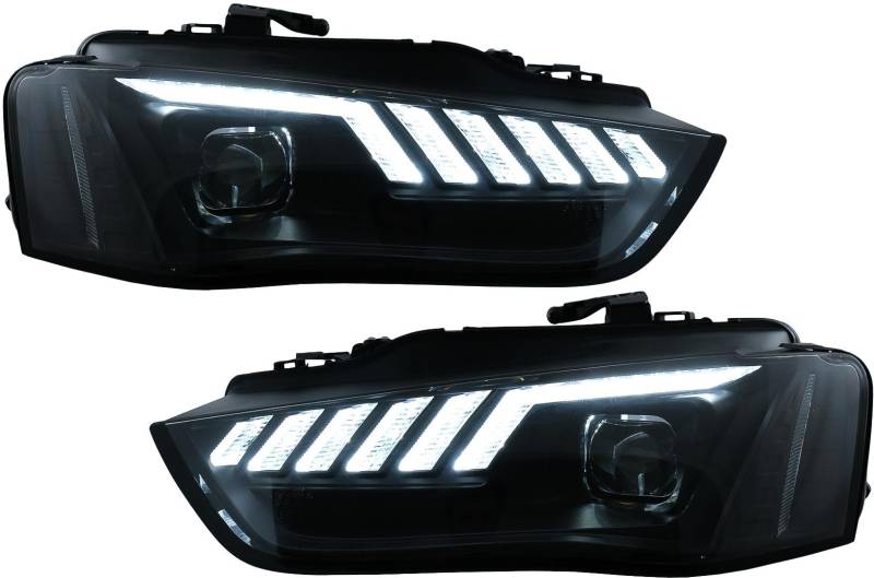 KITT HLAUA4B8FH7 LED-DRL-Scheinwerfer, kompatibel mit A4 B8.5 Facelift 12-15 dynamisches Blinklicht, Schwarz von KITT Keep driving with us!