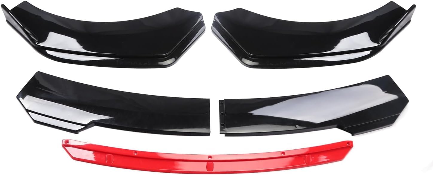 Auto Frontspoiler für KIA Ev6, Frontstoßstange Lippe Splitter Diffusor Kit Protector Außenzubehör,A/black-red von KIUYNHMSI