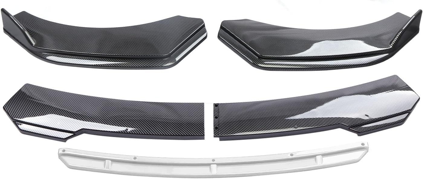 Auto Frontspoiler für KIA Ev6, Frontstoßstange Lippe Splitter Diffusor Kit Protector Außenzubehör,A/carbon fibre-black-white von KIUYNHMSI