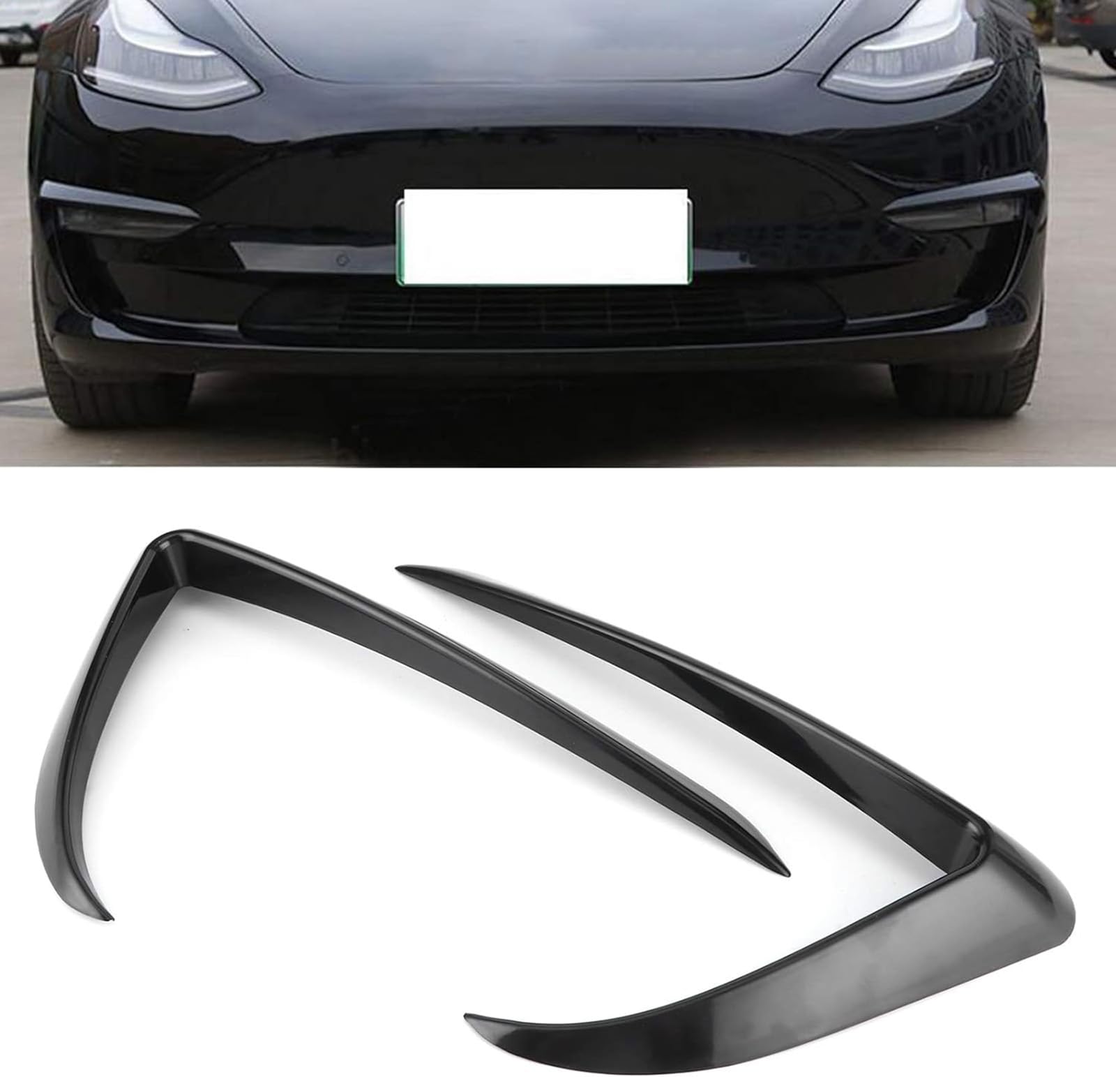 Auto Frontspoiler für Tesla Modèle 3 2017–2024, Frontstoßstange Lippe Splitter Diffusor Kit Protector Außenzubehör von KIUYNHMSI