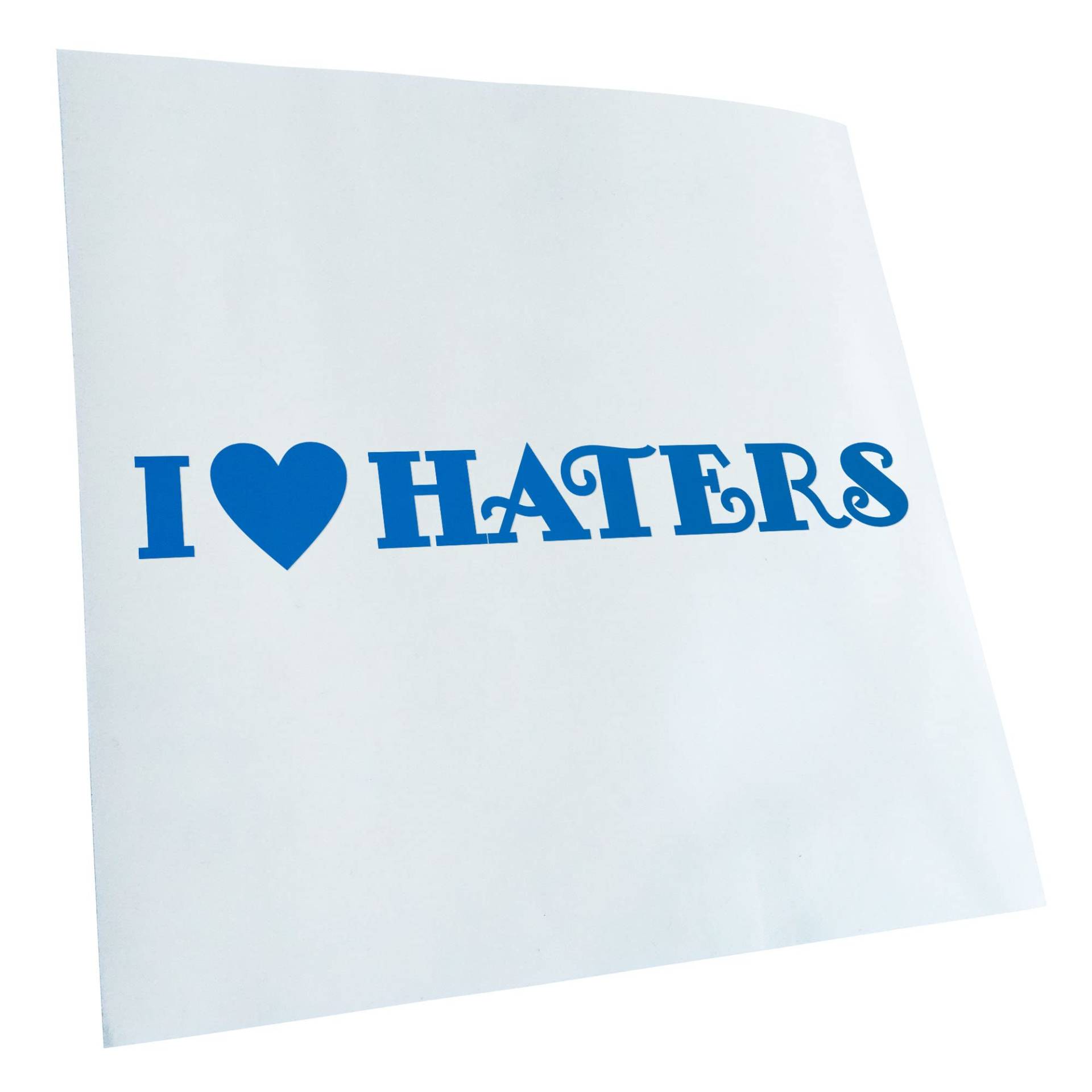 Kiwistar - Autoaufkleber - Blau - 13x10cm I Love Haters Aufkleber für Auto, Laptop, Fahrrad, LKW, Motorrad Mehrfarbig JDM Decal Racing von KIWISTAR UG