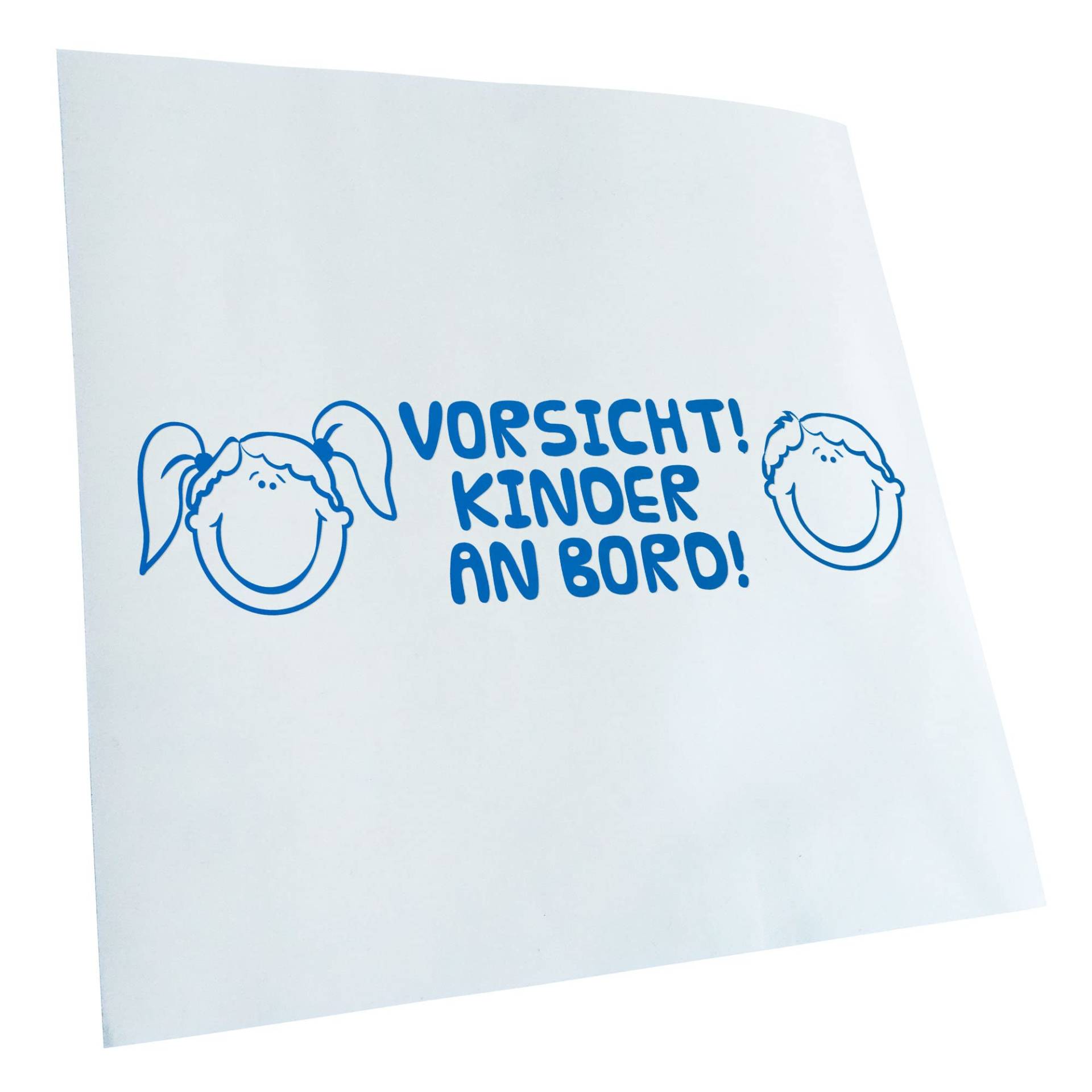 Kiwistar - Autoaufkleber - Blau - 20x5cm Vorsicht! Kinder an Board Aufkleber für Auto, Laptop, Fahrrad, LKW, Motorrad Mehrfarbig JDM Decal Racing von KIWISTAR UG