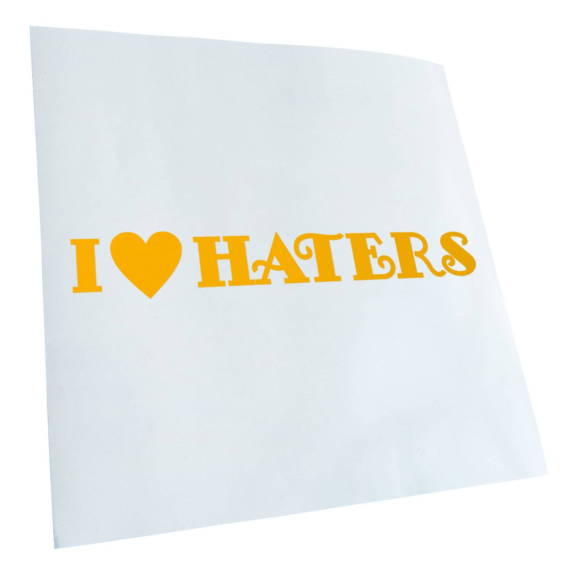 Kiwistar - Autoaufkleber - Gelb - 13x10cm I Love Haters Aufkleber für Auto, Laptop, Fahrrad, LKW, Motorrad Mehrfarbig JDM Decal Racing von KIWISTAR UG