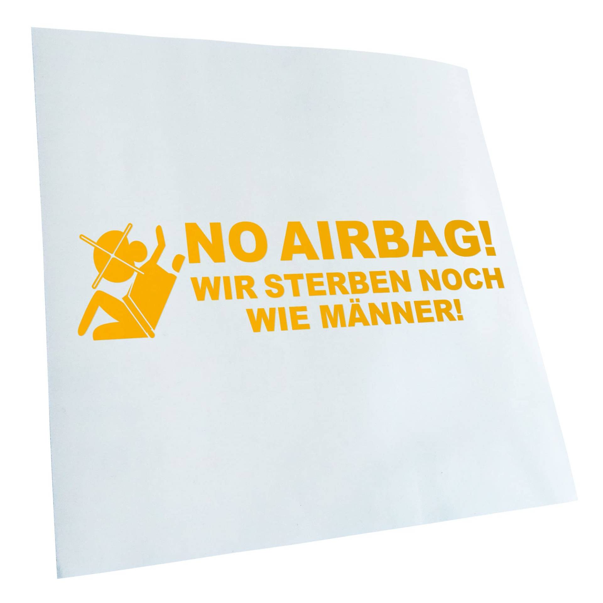 Kiwistar - Autoaufkleber - Gelb - 20x5cm No Airbag Aufkleber für Auto, Laptop, Fahrrad, LKW, Motorrad Mehrfarbig JDM Decal Racing von KIWISTAR UG