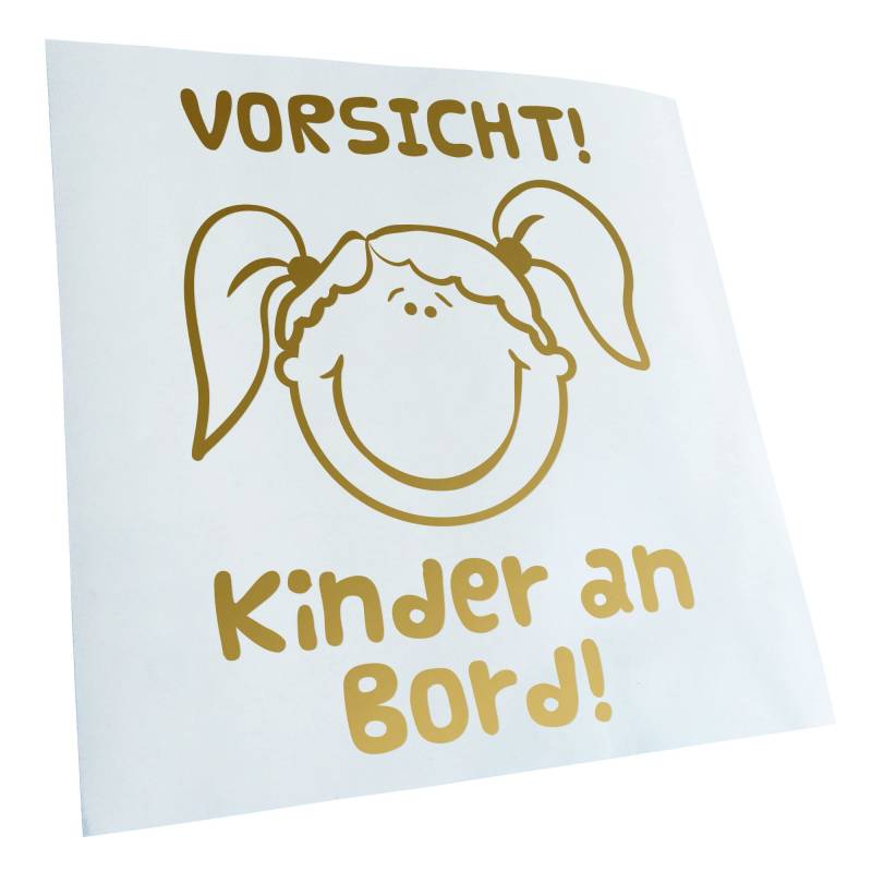 Kiwistar - Autoaufkleber - Gold - 13x10cm Vorsicht! Kinder an Board Aufkleber für Auto, Laptop, Fahrrad, LKW, Motorrad Mehrfarbig JDM Decal Racing von KIWISTAR UG