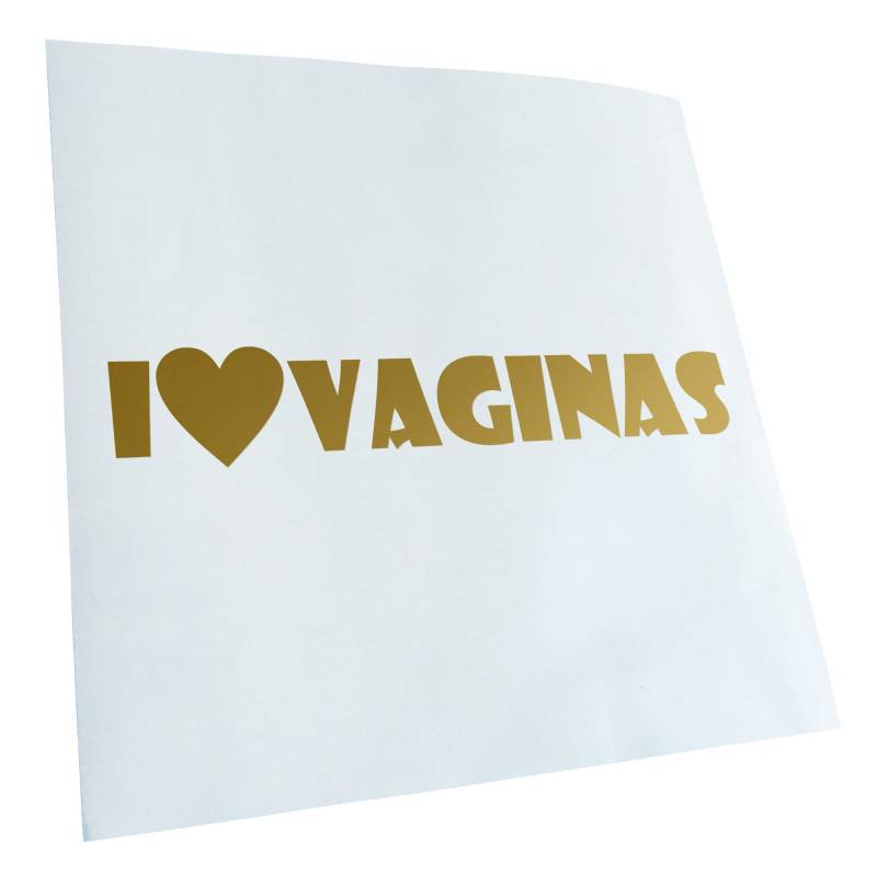 Kiwistar - Autoaufkleber - Gold - 20x4cm I Love Vaginas Aufkleber für Auto, Laptop, Fahrrad, LKW, Motorrad Mehrfarbig JDM Decal Racing von KIWISTAR UG