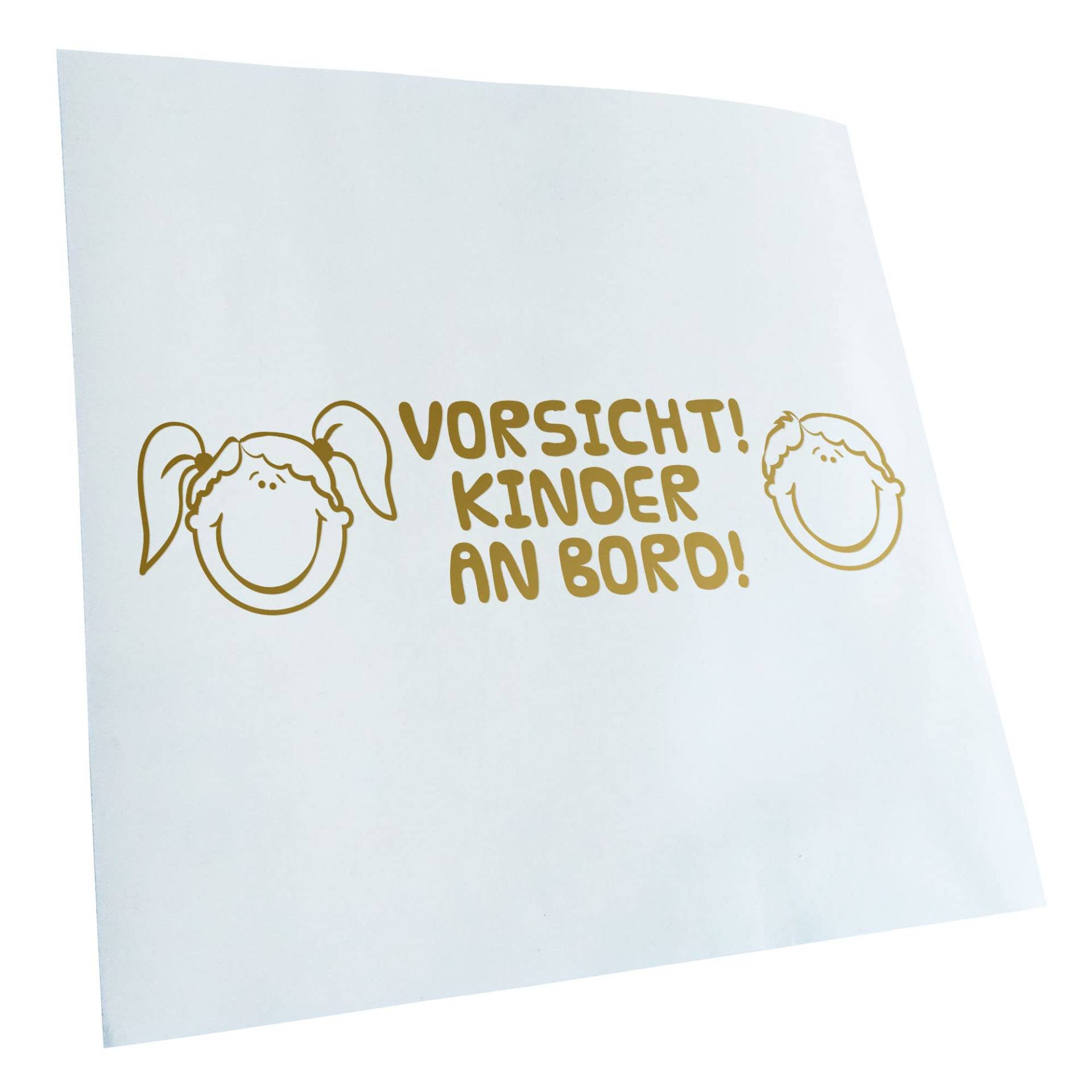 Kiwistar - Autoaufkleber - Gold - 20x5cm Vorsicht! Kinder an Board Aufkleber für Auto, Laptop, Fahrrad, LKW, Motorrad Mehrfarbig JDM Decal Racing von KIWISTAR UG