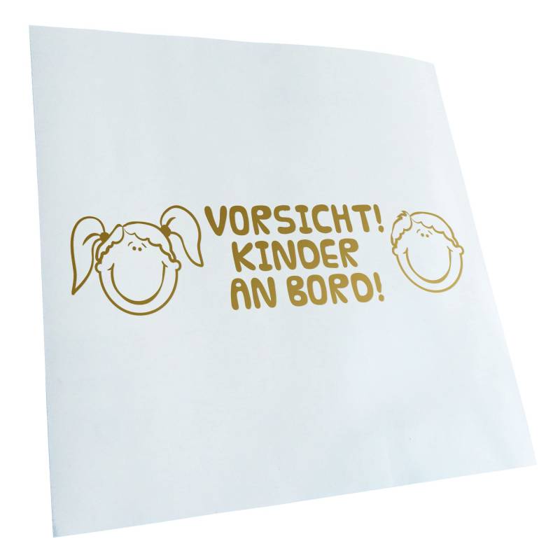 Kiwistar - Autoaufkleber - Gold - 20x5cm Vorsicht! Kinder an Board Aufkleber für Auto, Laptop, Fahrrad, LKW, Motorrad Mehrfarbig JDM Decal Racing von KIWISTAR UG