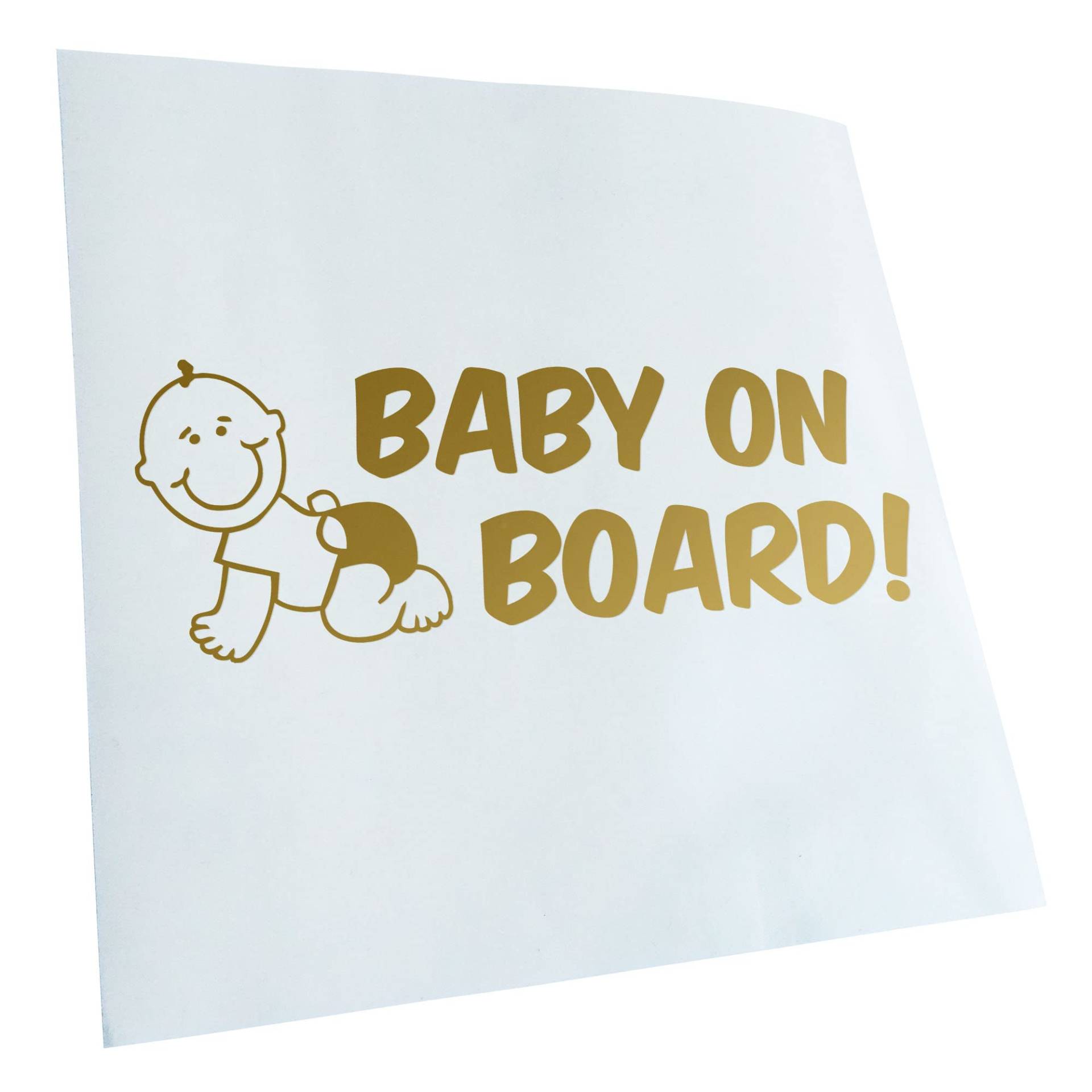 Kiwistar - Autoaufkleber - Gold - 20x7cm Baby an Board Aufkleber für Auto, Laptop, Fahrrad, LKW, Motorrad Mehrfarbig JDM Decal Racing von KIWISTAR UG