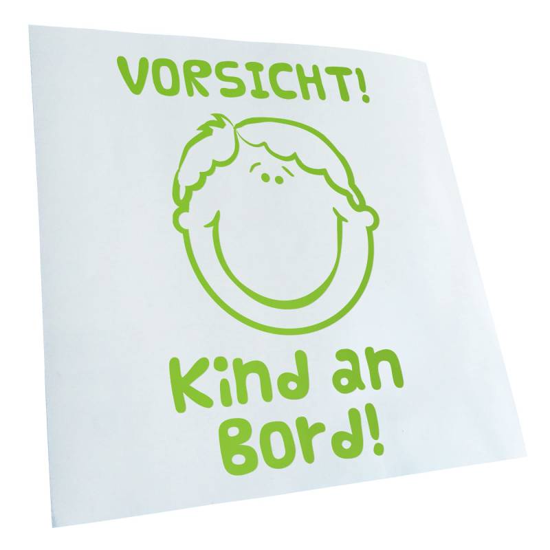 Kiwistar - Autoaufkleber - Grün - 13x9cm Vorsicht! Kind an Board Aufkleber für Auto, Laptop, Fahrrad, LKW, Motorrad Mehrfarbig JDM Decal Racing von KIWISTAR UG