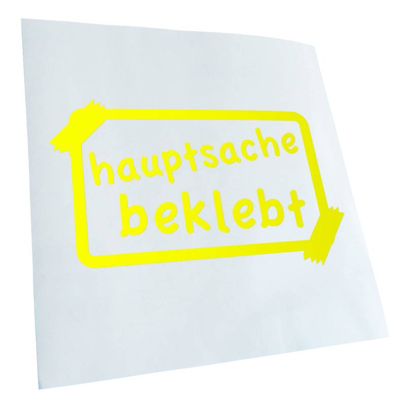 Kiwistar - Autoaufkleber - Neongelb - 17x10cm Hauptsache beklebt! Aufkleber für Auto, Laptop, Fahrrad, LKW, Motorrad Mehrfarbig JDM Decal Racing von KIWISTAR UG