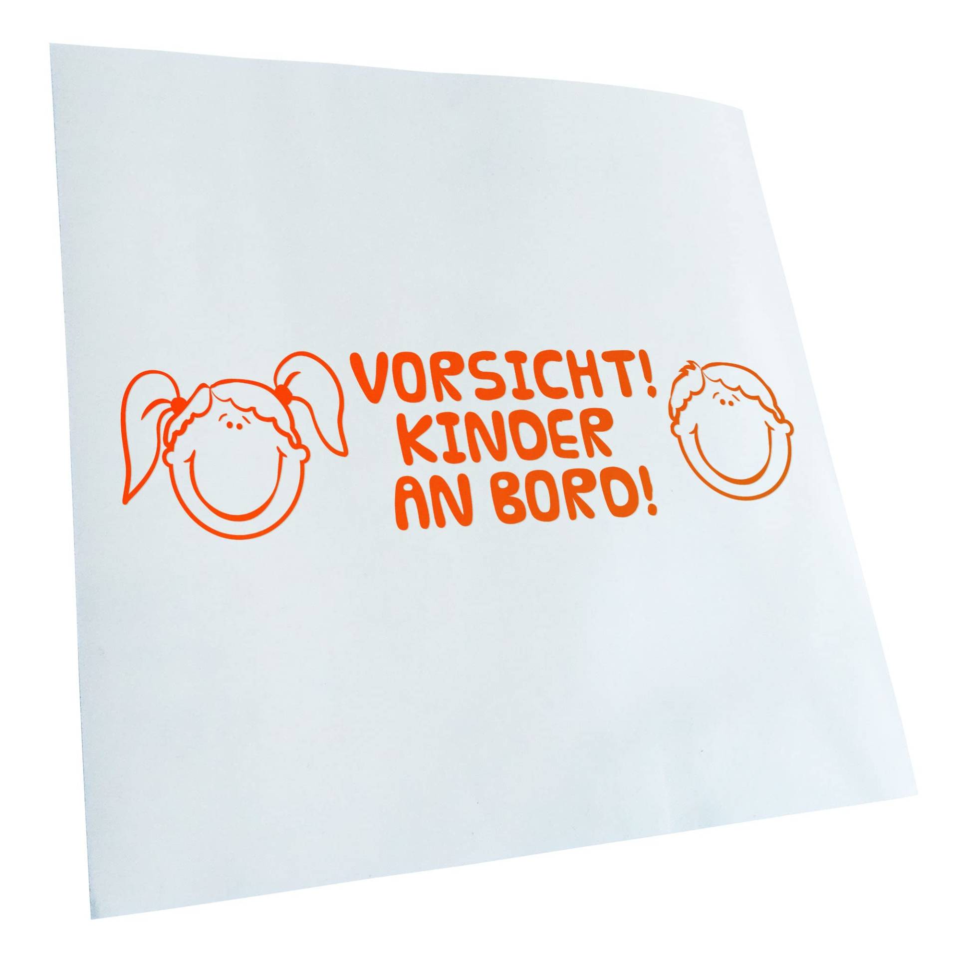 Kiwistar - Autoaufkleber - Neonorange - 20x5cm Vorsicht! Kinder an Board Aufkleber für Auto, Laptop, Fahrrad, LKW, Motorrad Mehrfarbig JDM Decal Racing von KIWISTAR UG