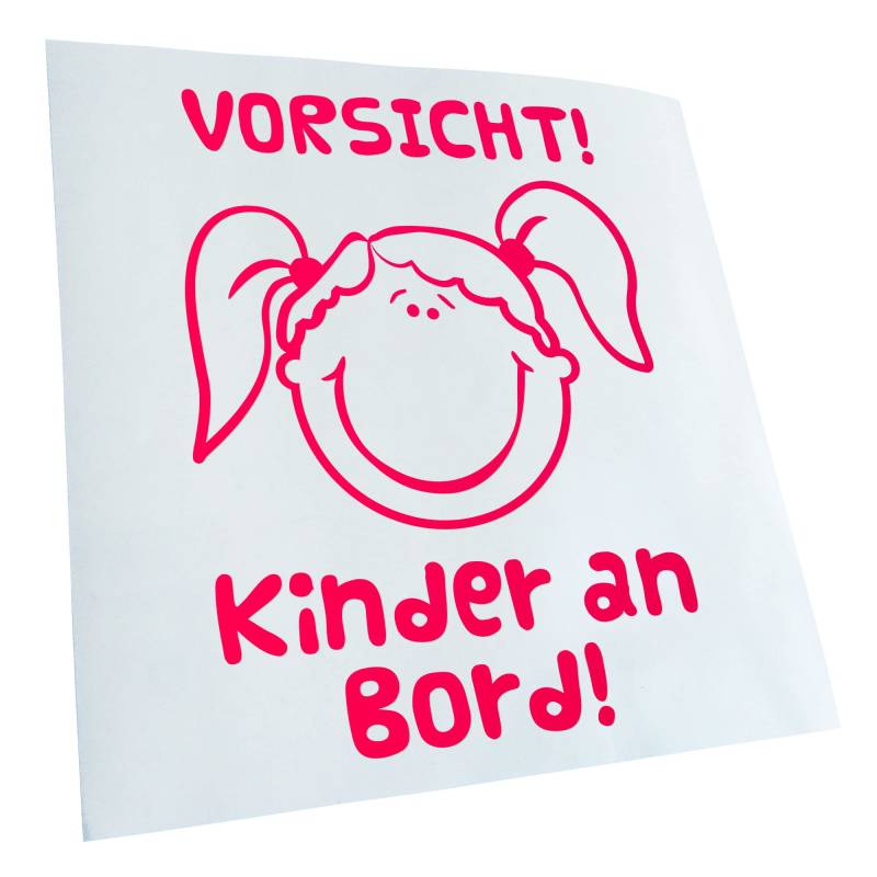 Kiwistar - Autoaufkleber - Neonpink - 13x10cm Vorsicht! Kinder an Board Aufkleber für Auto, Laptop, Fahrrad, LKW, Motorrad Mehrfarbig JDM Decal Racing von KIWISTAR UG