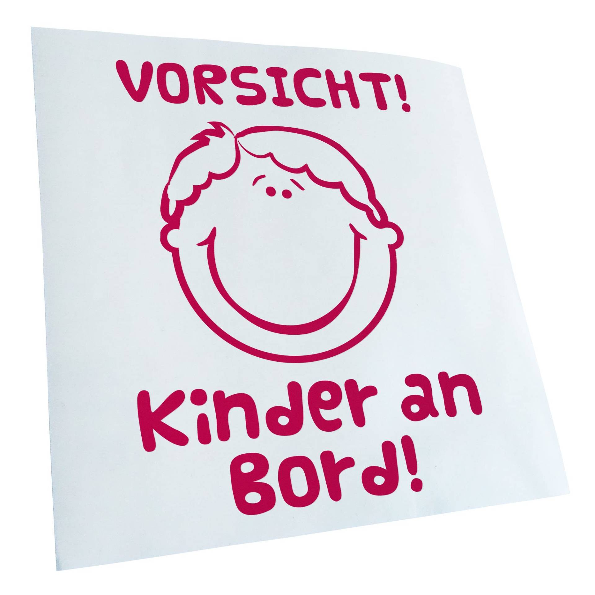 Kiwistar - Autoaufkleber - Pink - 13x10cm Vorsicht! Kinder an Board Aufkleber für Auto, Laptop, Fahrrad, LKW, Motorrad Mehrfarbig JDM Decal Racing von KIWISTAR UG