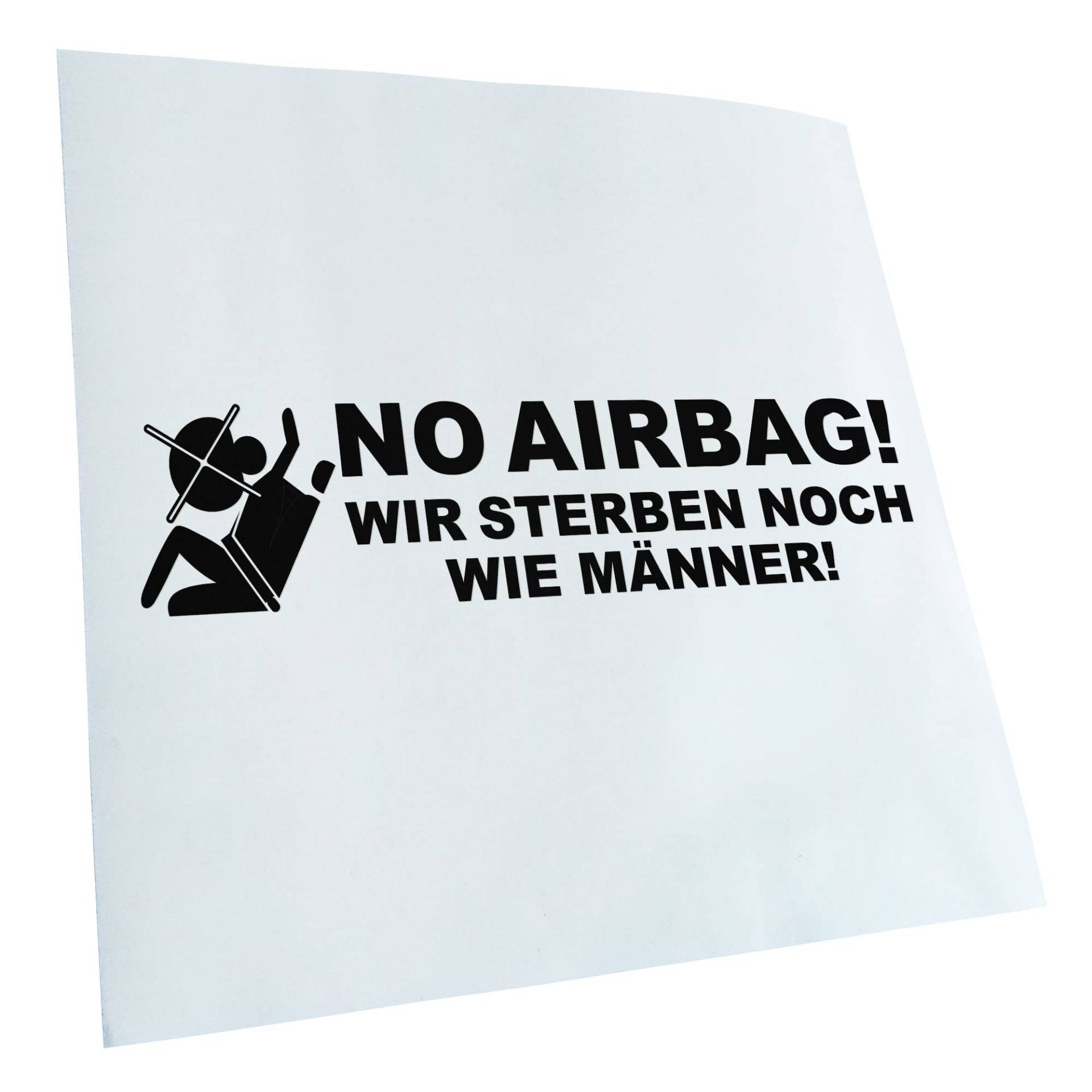 Kiwistar - Autoaufkleber - Schwarz - 20x5cm No Airbag Aufkleber für Auto, Laptop, Fahrrad, LKW, Motorrad Mehrfarbig JDM Decal Racing von KIWISTAR UG