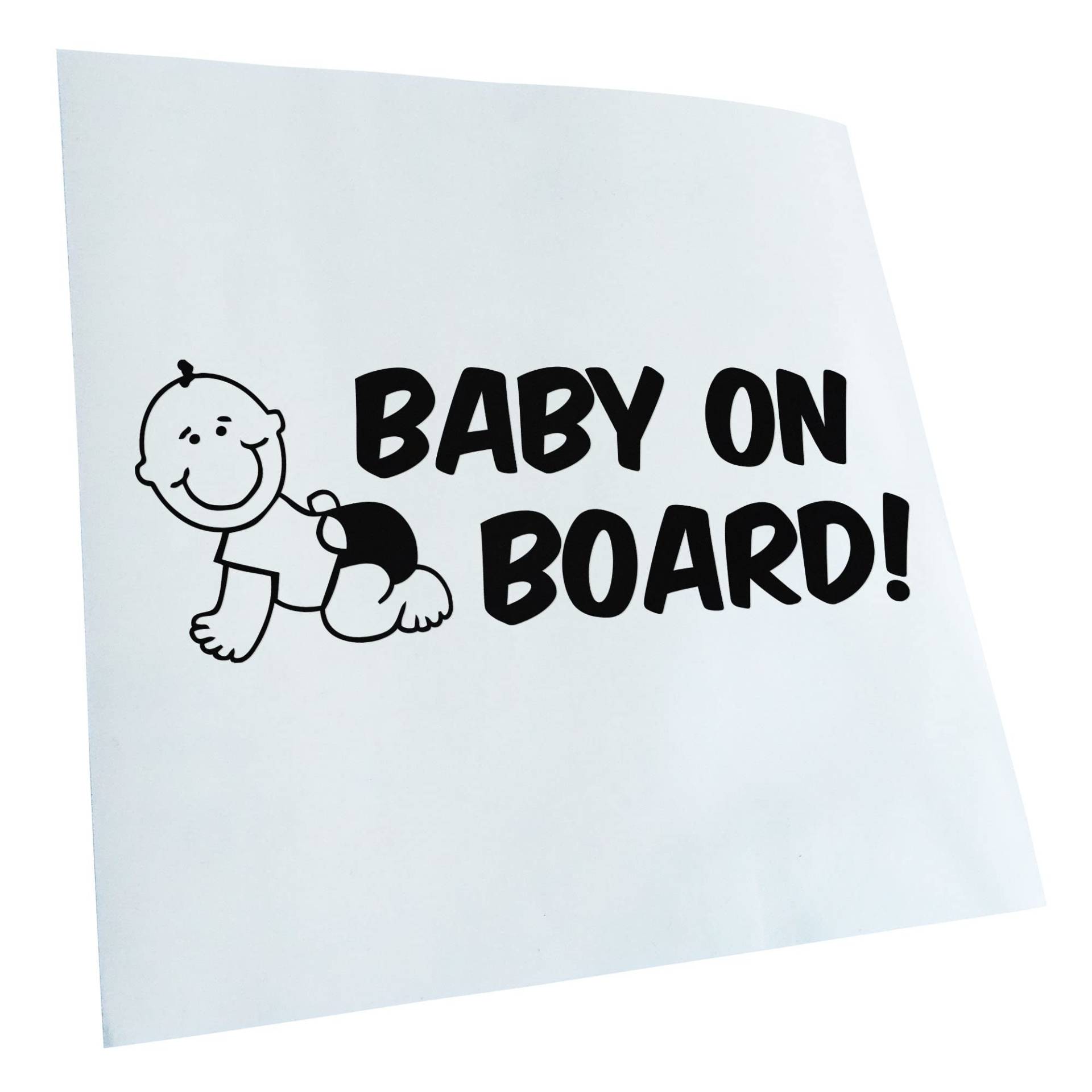 Kiwistar - Autoaufkleber - Schwarz - 20x7cm Baby an Board Aufkleber für Auto, Laptop, Fahrrad, LKW, Motorrad Mehrfarbig JDM Decal Racing von KIWISTAR UG