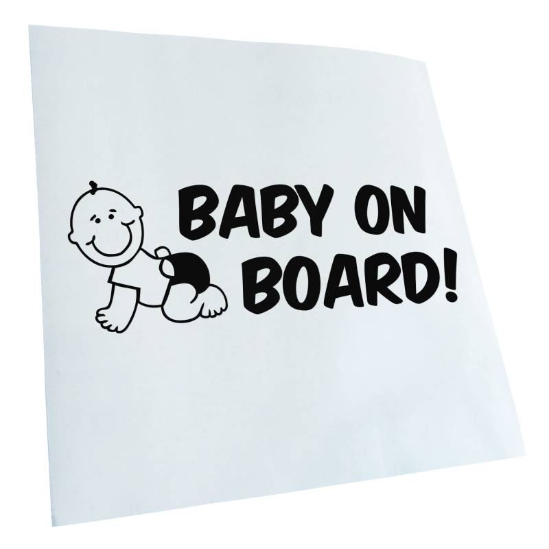 Kiwistar - Autoaufkleber - Schwarz - 20x7cm Baby an Board Aufkleber für Auto, Laptop, Fahrrad, LKW, Motorrad Mehrfarbig JDM Decal Racing von KIWISTAR UG