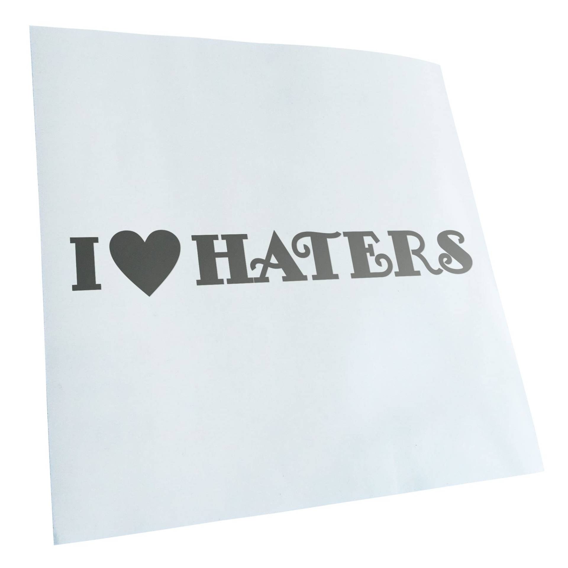 Kiwistar - Autoaufkleber - Silber - 13x10cm I Love Haters Aufkleber für Auto, Laptop, Fahrrad, LKW, Motorrad Mehrfarbig JDM Decal Racing von KIWISTAR UG