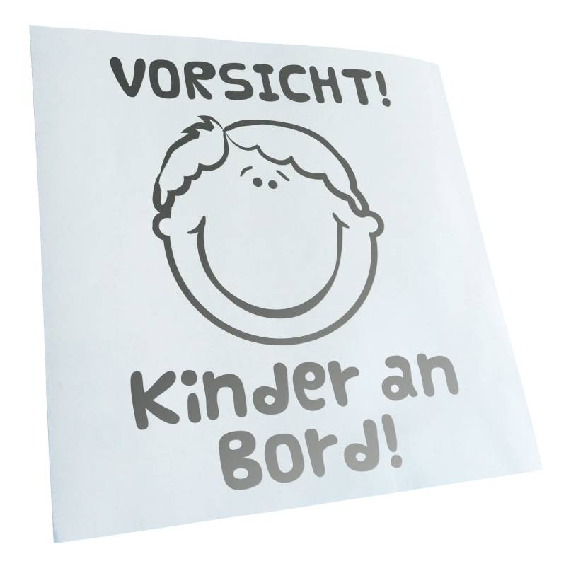 Kiwistar - Autoaufkleber - Silber - 13x10cm Vorsicht! Kinder an Board Aufkleber für Auto, Laptop, Fahrrad, LKW, Motorrad Mehrfarbig JDM Decal Racing von KIWISTAR UG