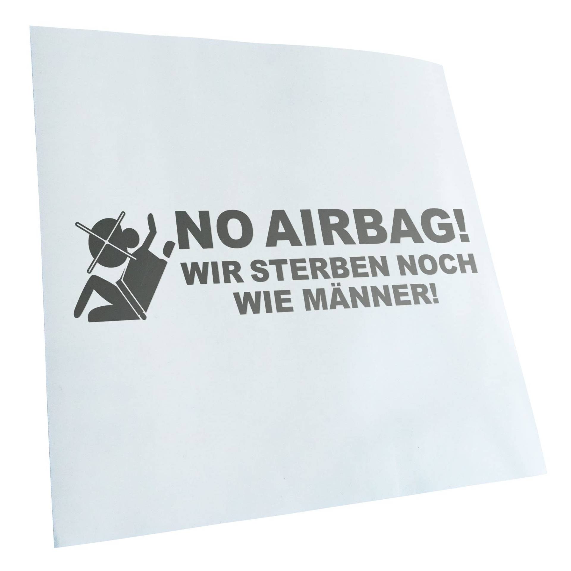 Kiwistar - Autoaufkleber - Silber - 20x5cm No Airbag Aufkleber für Auto, Laptop, Fahrrad, LKW, Motorrad Mehrfarbig JDM Decal Racing von KIWISTAR UG